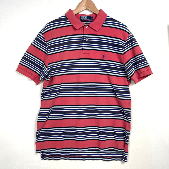 Ralph Lauren Other - Polo by Ralph‎ Lauren Coral and Blue Stripes Blue Polo logo, XL Men’s
